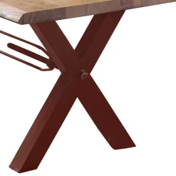Wohnen Braune Möbel|Loft Möbel*Akazie Baumkantentisch mit braunen X-Füßen - Tanja