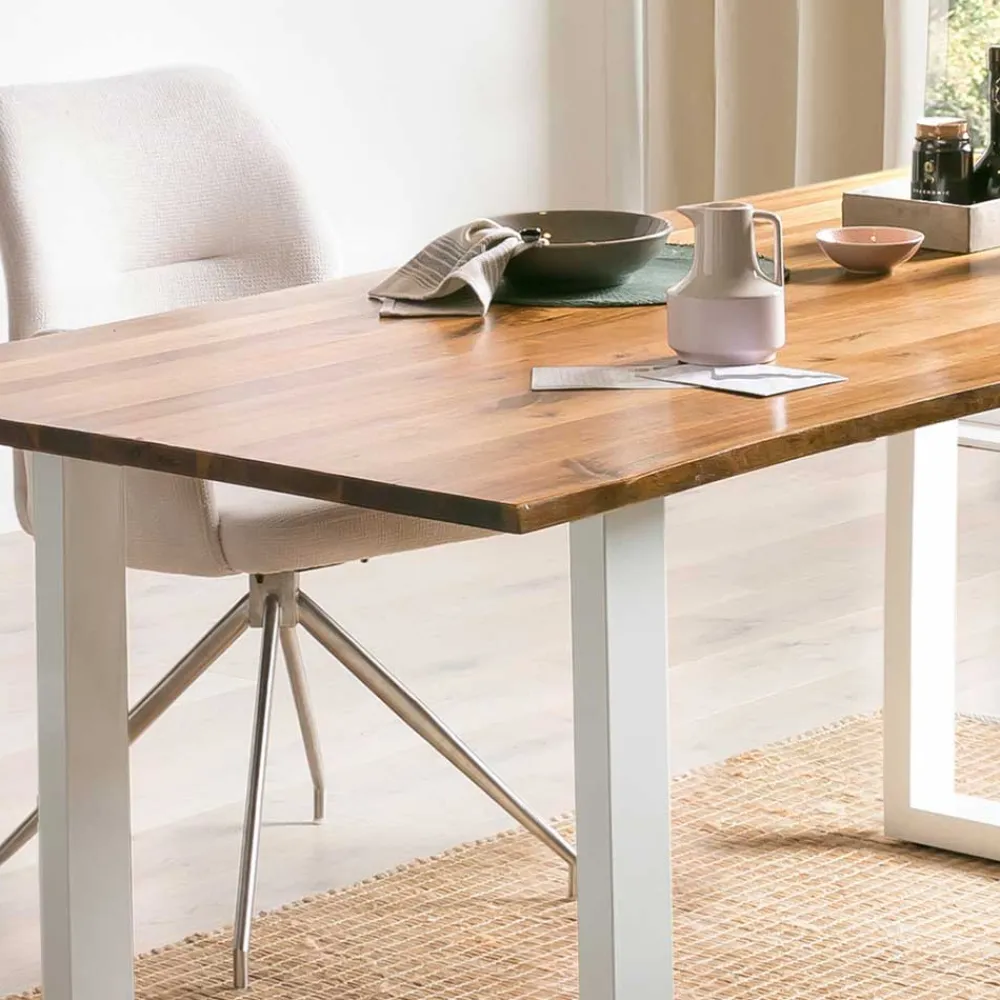 Wohnen Massivholzmöbel|Küchentische*Akazie Essenstisch mit Naturkante & U-Füßen - Sortho