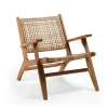 Wohnen Akazie Holzsessel mit Rattan Geflecht - Foglia