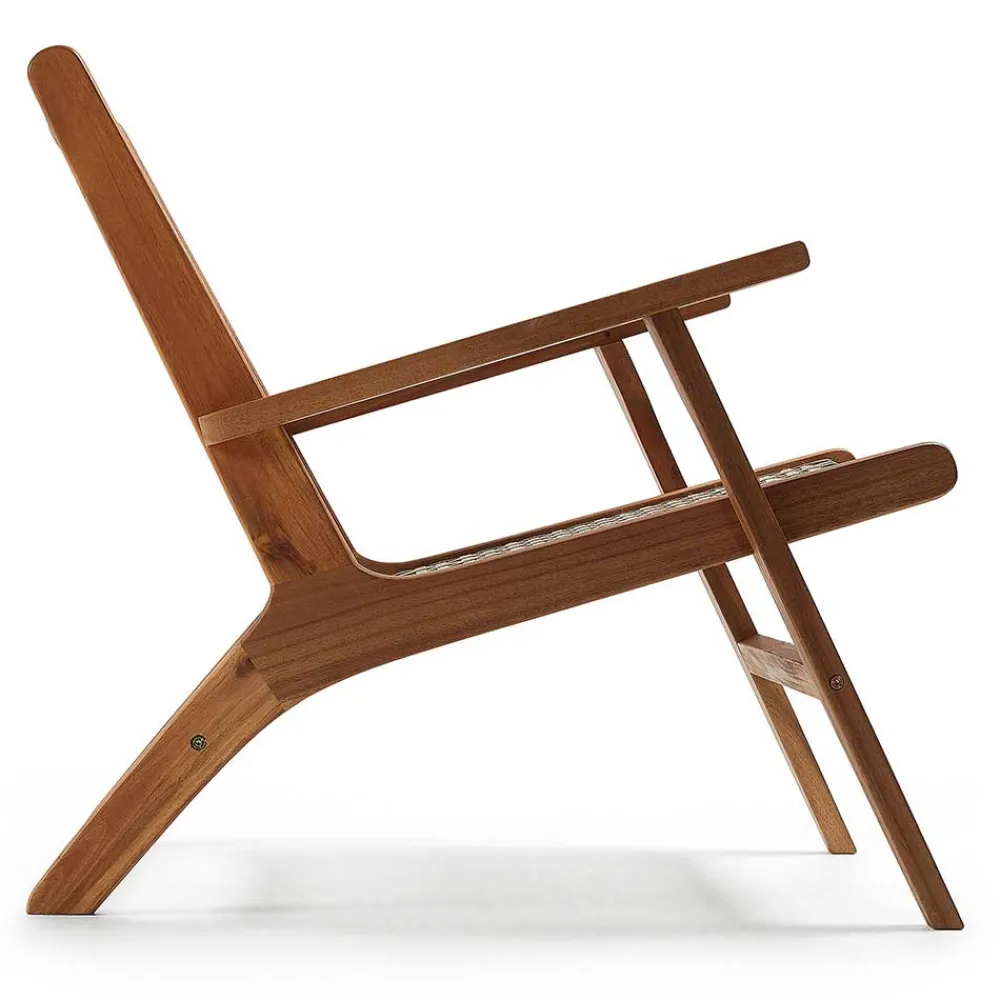 Wohnen Akazie Holzsessel mit Rattan Geflecht - Foglia