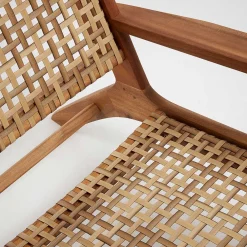 Wohnen Akazie Holzsessel mit Rattan Geflecht - Foglia