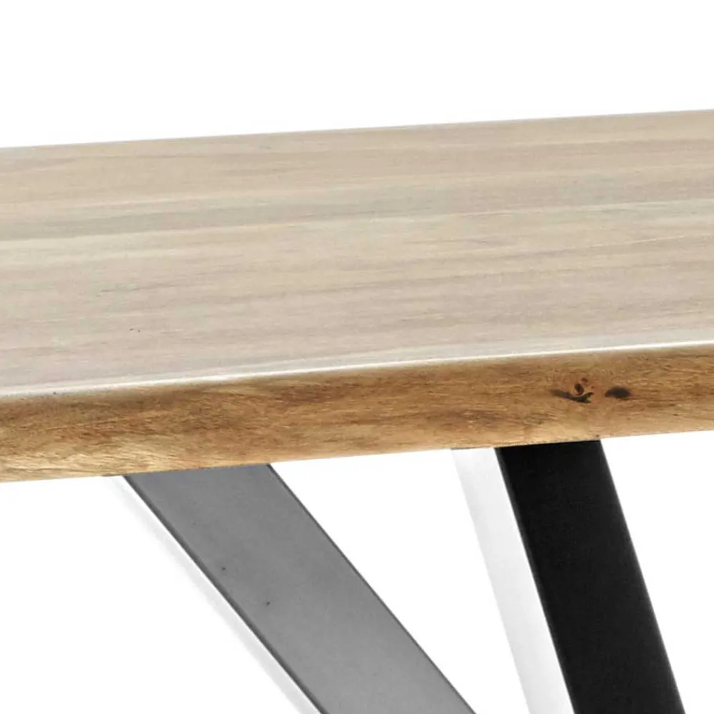 Wohnen Graue Möbel|Naturholzmöbel*Akazie Tisch fürs Esszimmer mit Baumkante - Symonya