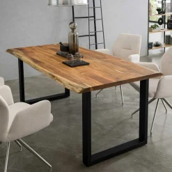 Wohnen Akazien Esstisch mit Baumkanten - Rai