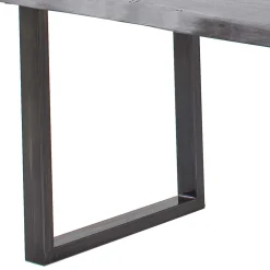 Wohnen Naturholzmöbel|Massivholzmöbel*Akazienholz Küchentisch mit Naturkante in Grau - Mevrinus