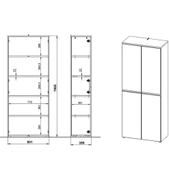 Wohnen Büroschränke*Aktenschrank in Hellgrau mit Schwarz - Great