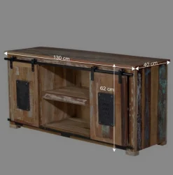 Wohnen Shabby Chic Möbel|Landhausmöbel*Altholz TV Board mit zwei Schiebetüren - Jevilia