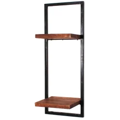 Wohnen Altmetall Loft Wandregal mit 2 Holzböden - Mendoza