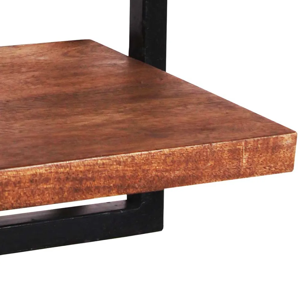 Wohnen Altmetall Loft Wandregal mit 2 Holzböden - Mendoza