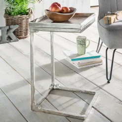 Wohnen Graue Möbel|Loft Möbel*Alu Anstelltisch in Nickelfarben - Alagos