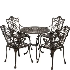 Wohnen Aluguss Sitzgruppe für 4 Personen - Bluesa (fünfteilig)