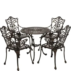 Wohnen Aluguss Sitzgruppe für 4 Personen - Bluesa (fünfteilig)