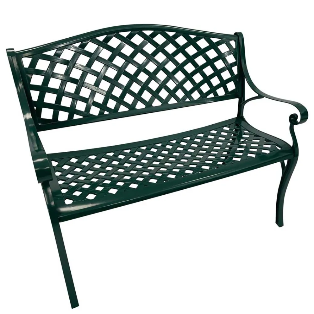 Wohnen Aluminium Gartenbank in Dunkelgrün - Nisora