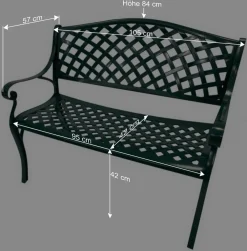 Wohnen Aluminium Gartenbank in Dunkelgrün - Nisora