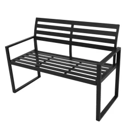 Wohnen Metall-Gartenmöbel|Gartenbänke*Aluminium Gartenbank in Schwarz - Casahan
