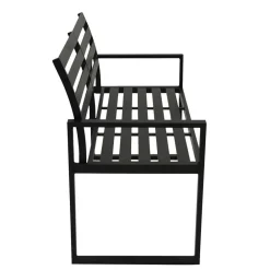 Wohnen Metall-Gartenmöbel|Gartenbänke*Aluminium Gartenbank in Schwarz - Casahan