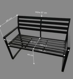Wohnen Aluminium Gartenbank mit Armlehnen - Calbanyara