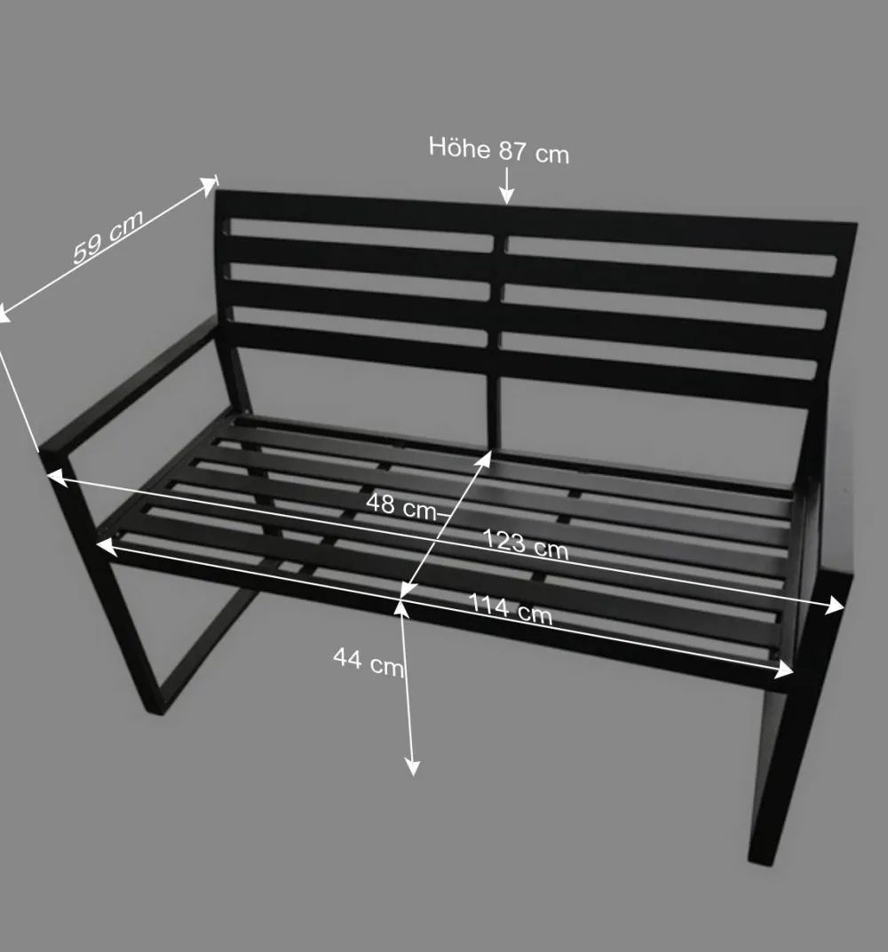 Wohnen Aluminium Gartenbank mit Armlehnen - Calbanyara