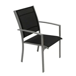 Wohnen Aluminium Gartenstühle in Schwarz - Latiroca (4er Set)