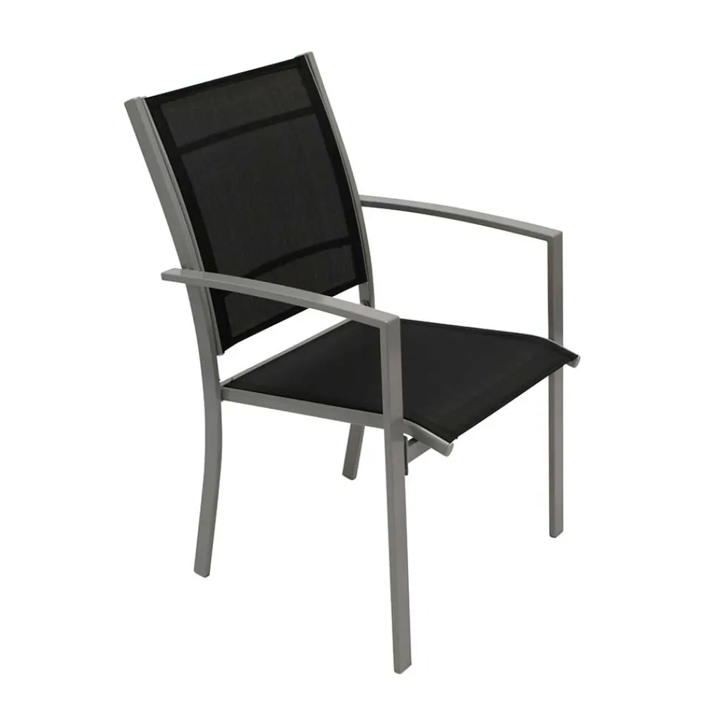 Wohnen Aluminium Gartenstühle in Schwarz - Latiroca (4er Set)