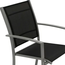 Wohnen Aluminium Gartenstühle in Schwarz - Latiroca (4er Set)