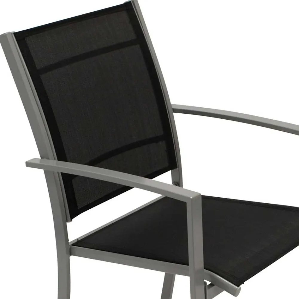 Wohnen Aluminium Gartenstühle in Schwarz - Latiroca (4er Set)