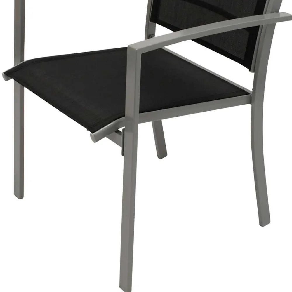 Wohnen Aluminium Gartenstühle in Schwarz - Latiroca (4er Set)