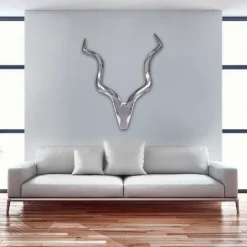 Wohnen Aluminium Kudu Schädel mit Hörnern - hängende Deko - Filigrano