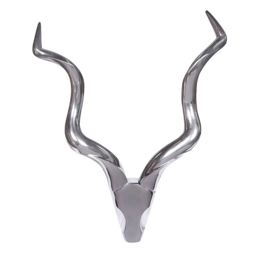 Wohnen Aluminium Kudu Schädel mit Hörnern - hängende Deko - Filigrano