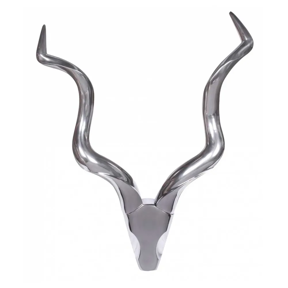 Wohnen Aluminium Kudu Schädel mit Hörnern - hängende Deko - Filigrano