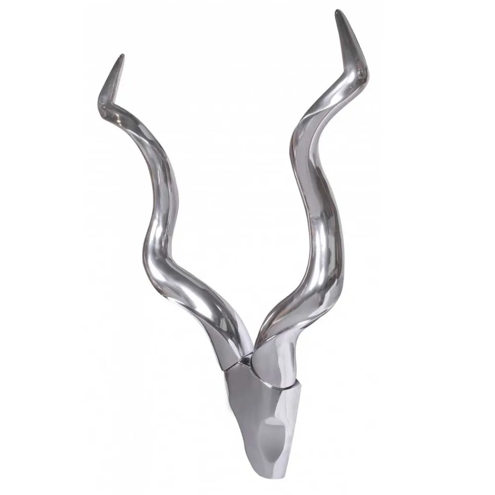 Wohnen Aluminium Kudu Schädel mit Hörnern - hängende Deko - Filigrano
