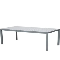 Wohnen Metall-Gartenmöbel*Aluminium Outdoortisch in Silbergrau - This