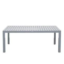 Wohnen Metall-Gartenmöbel*Aluminium Outdoortisch in Silbergrau - This