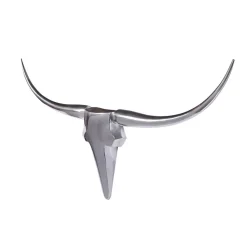 Wohnen Aluminium Tierschädel mit Hörnern Stier abstrakt - Lutz