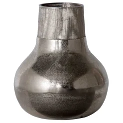 Wohnen Aluminium Vasen in Silberfarben - Kisana (2er Set)