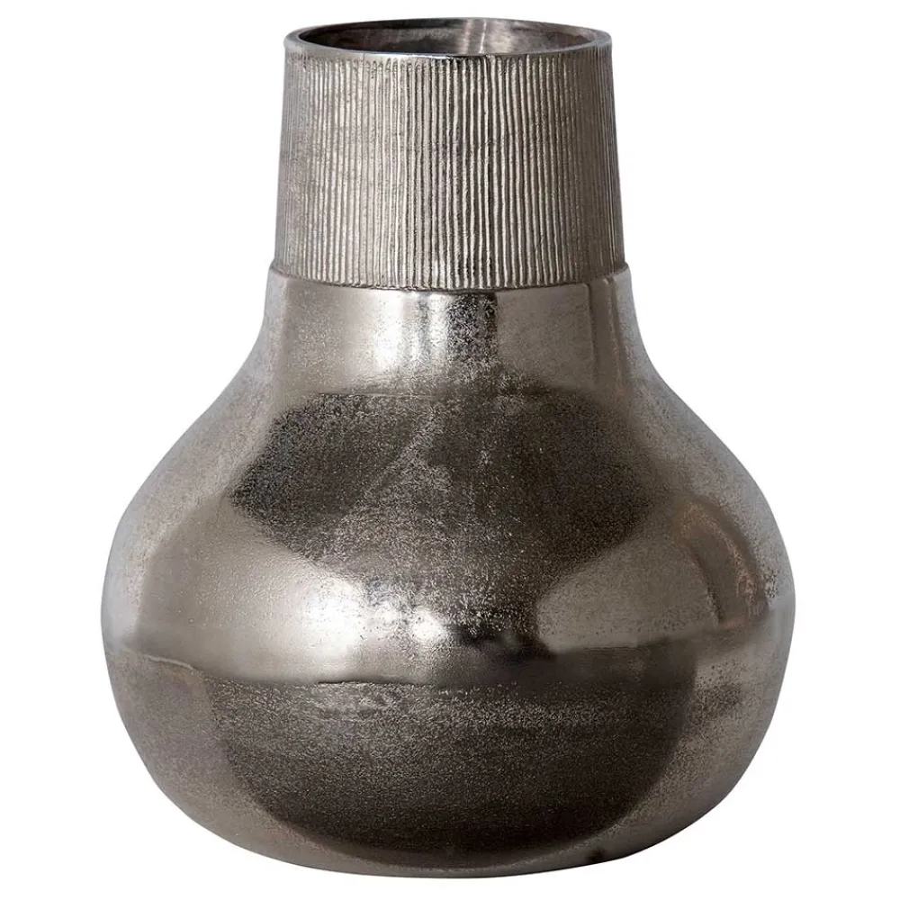 Wohnen Aluminium Vasen in Silberfarben - Kisana (2er Set)