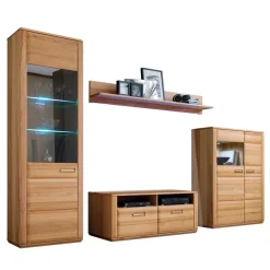 Wohnen Anbauwand Athias aus Kernbuche (vierteilig)