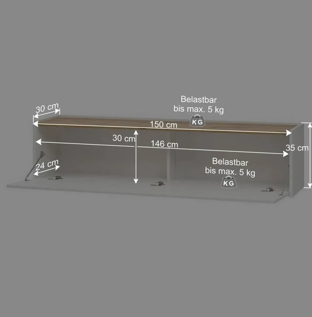 Wohnen Wohnwände|Wohnwand*Anbauwand in Weiß & Wildeiche - Nonessia (dreiteilig)