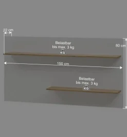 Wohnen Wohnwände|Wohnwand*Anbauwand in Weiß & Wildeiche - Nonessia (dreiteilig)
