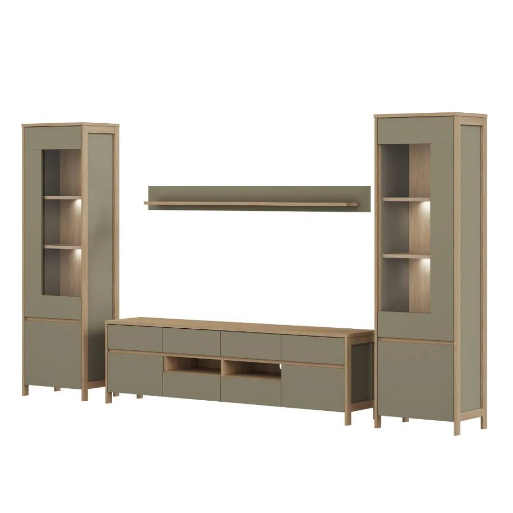 Wohnen Wohnwände|Wohnwand*Anbauwand Kombination im Scandi Chic - Promo (vierteilig)