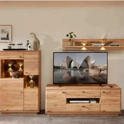 Wohnen Anbauwand Möbel Kombination modern - Cassna (dreiteilig)