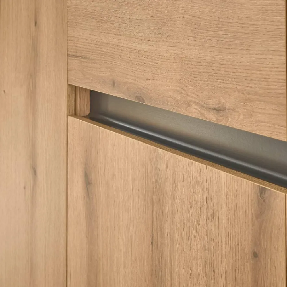 Wohnen Anrichte in Wildeiche Optik und Anthrazit - Colomania