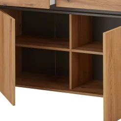 Wohnen Anrichte in Wildeiche Optik und Anthrazit - Colomania