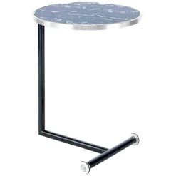 Wohnen Telefontische*Anstelltisch mit Glas in Schwarz Stein Optik - Adamina