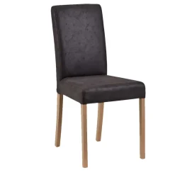 Wohnen Anthrazit Polsterstühle aus Microfaser - Daricca (2er Set)