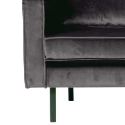 Wohnen Retro Möbel*Anthrazitfarbene Samt Recamiere Ertrego mit Armlehne links