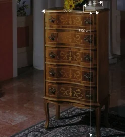 Wohnen Flurkommoden*Antike Kommode Agosto in Nussbaumfarben