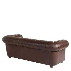 Wohnen Chesterfield Möbel*Antikleder Sofa in Braun - Chesterfield Style - Cementa