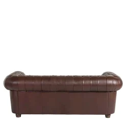 Wohnen Chesterfield Möbel*Antikleder Sofa in Braun - Chesterfield Style - Cementa