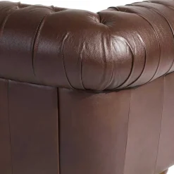Wohnen Chesterfield Möbel*Antikleder Sofa in Braun - Chesterfield Style - Cementa