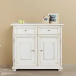 Wohnen Küchenschränke*Antikweiße Kommode mit zwei Schubladen - Vicina